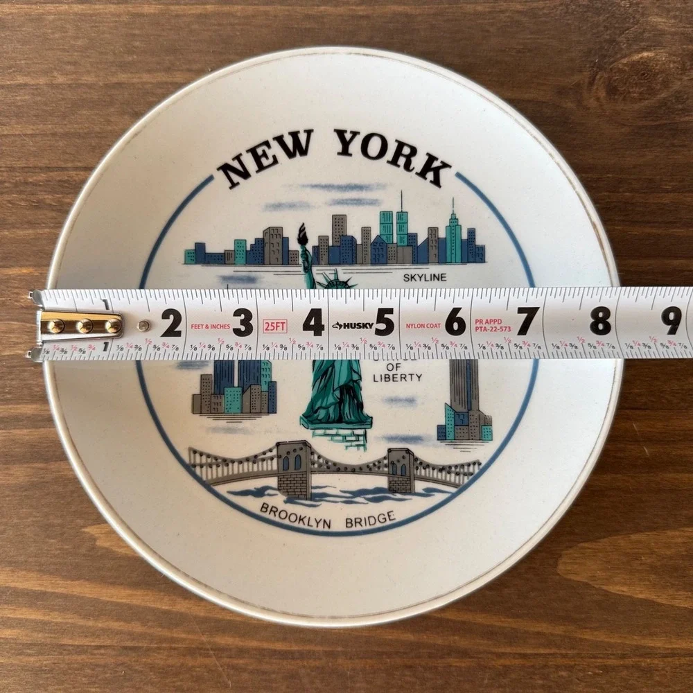 Vintage‎ New York City Skyline Plate Statue Liberty Twin Towers